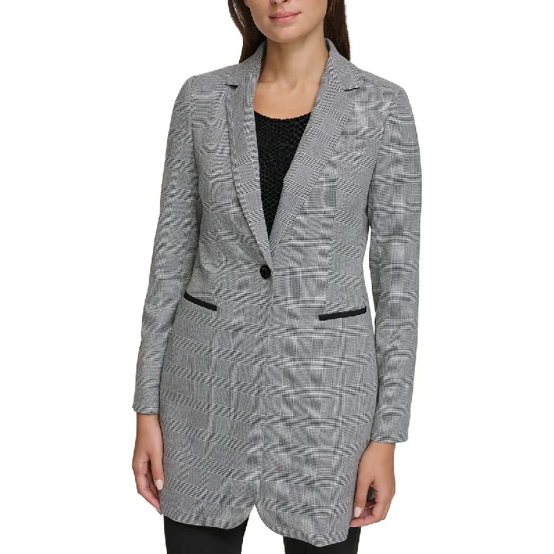 Tommy Hilfiger Womens Woven Topper One-Button Blazer Classic Women's Pin - striped
