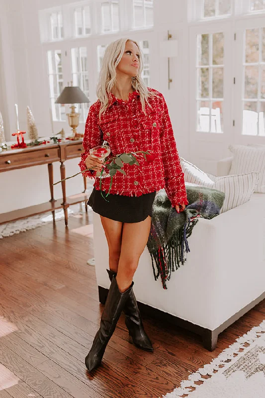 Ever So Posh Plaid Tweed Jacket Dynamic Women's High - energy