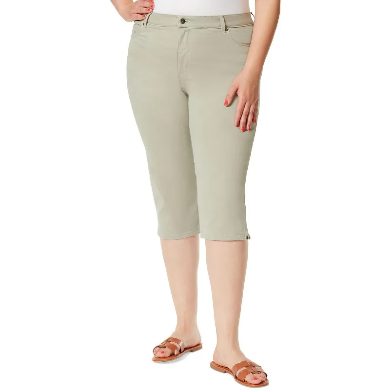 Plus Amanda Womens Denim Slimming Capri Jeans Sustainable Organic