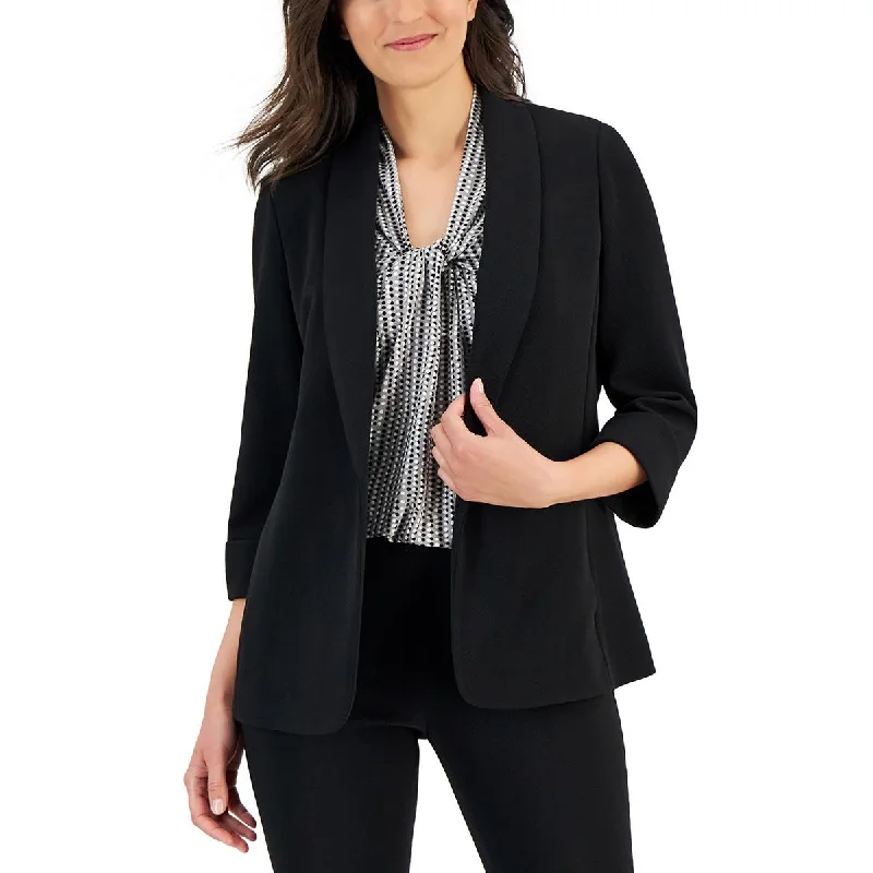 Kasper Womens Crosshatch Proffesional Open Front Laid - back Women's Vibe