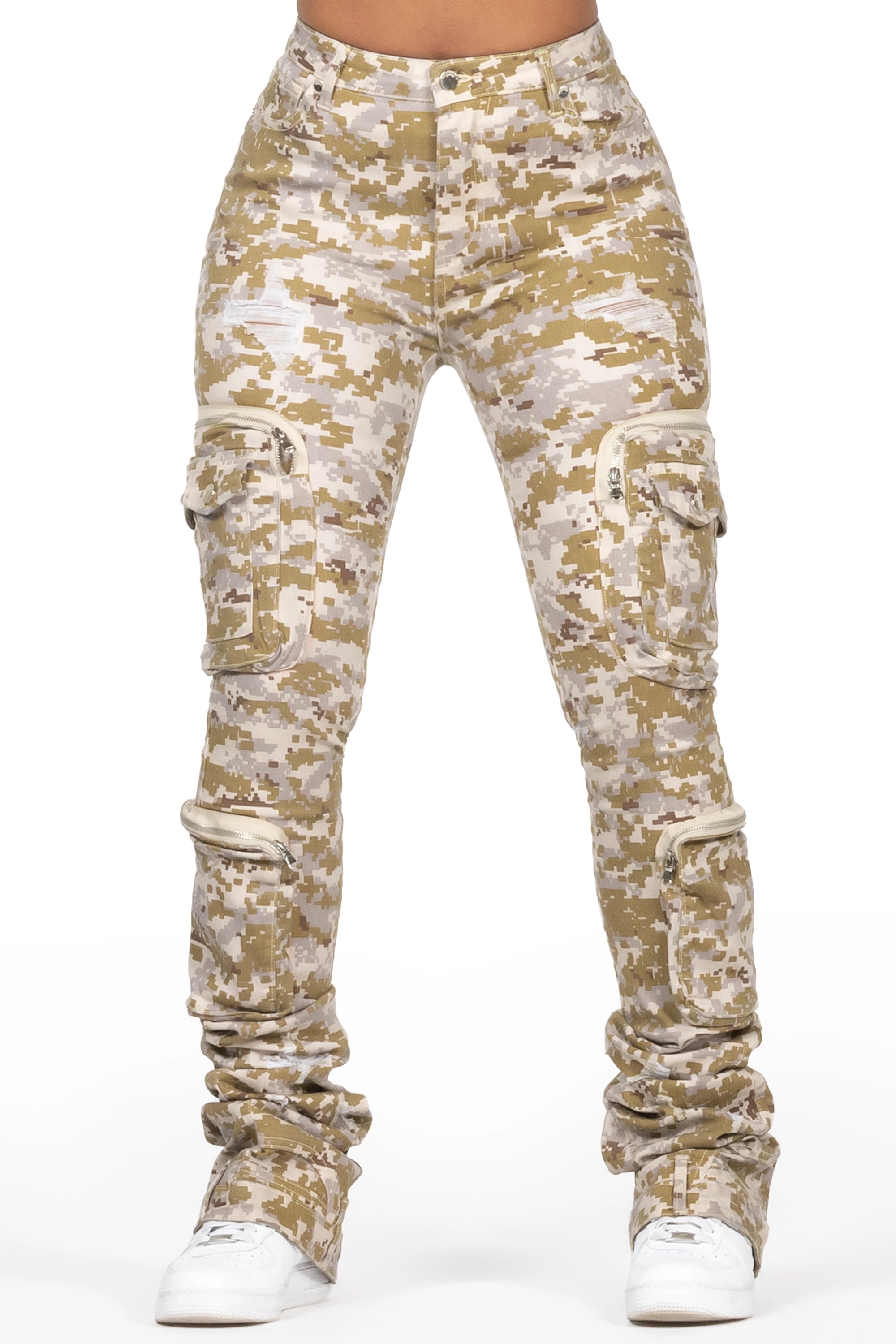 Alisson Digital Camo Cargo Super Stacked Jean performance