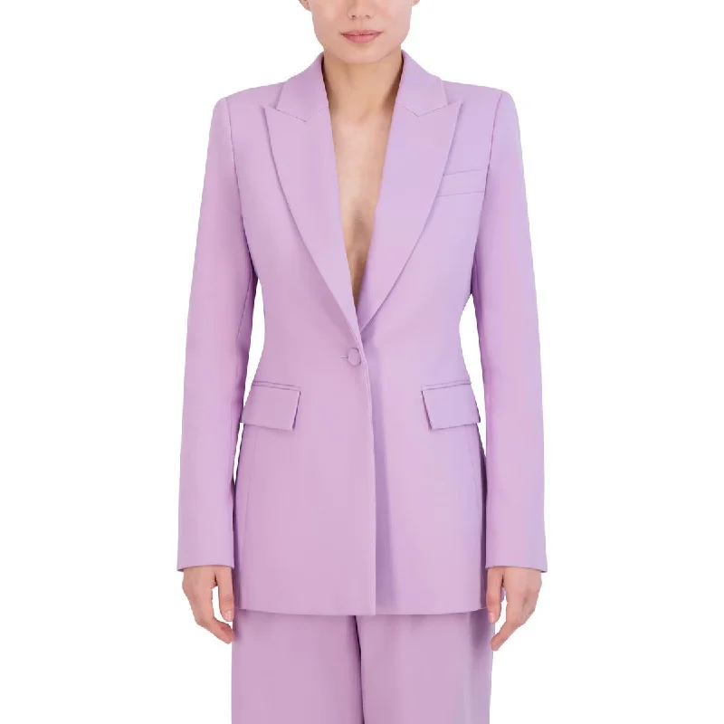 BCBGMAXAZRIA Womens V-Neck Peak One-Button Blazer Dapper Women's 1920S