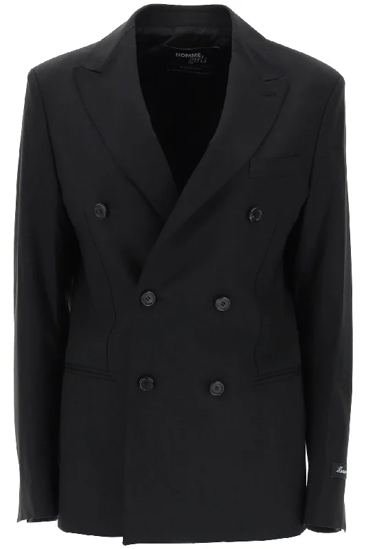 Homme Girls Women's Slim Fit Double-Breasted Blazer Feminine Women's Style 