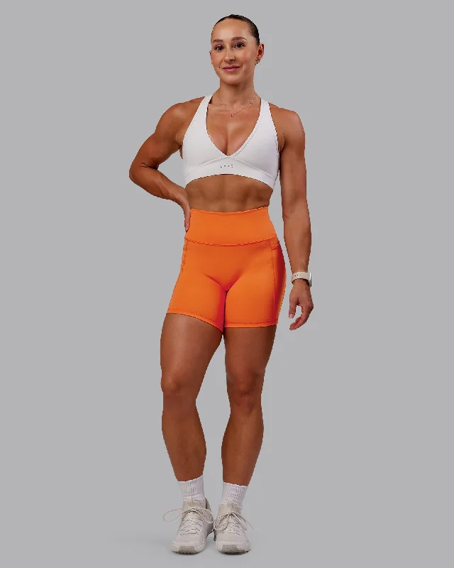 Fusion Mid Short Tight With Pockets - Mandarin Adventure