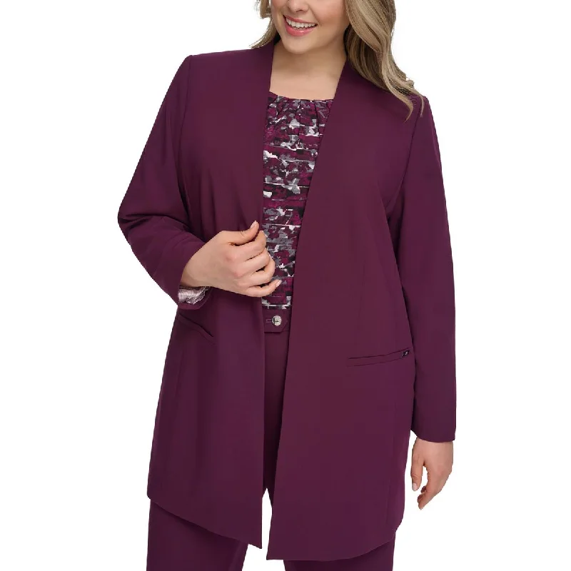 Calvin Klein Womens Plus    Topper Business Open-Front Blazer Sporty Women's Tennis