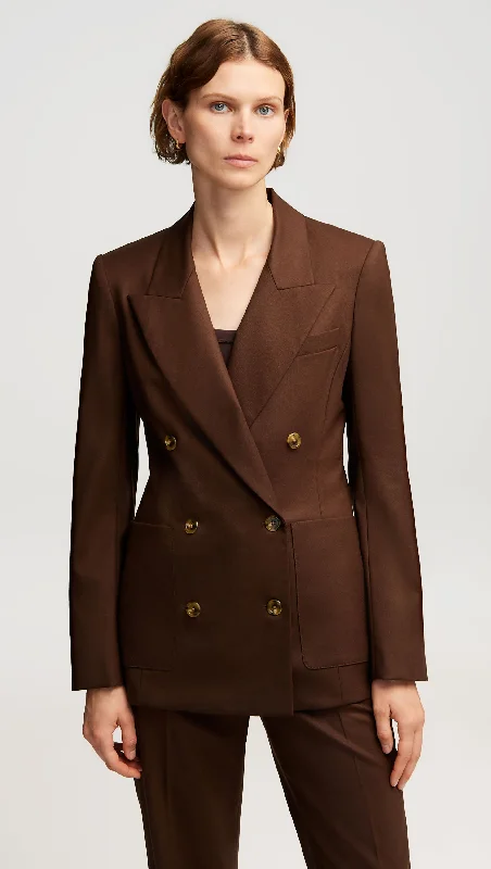 Chelsea Blazer in Seasonless Wool | Chocolate Sophisticated Women's Tailored