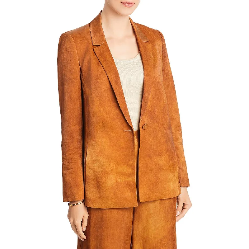 Kobi Halperin Womens Faded Shoulder Pads One-Button Blazer Adventure