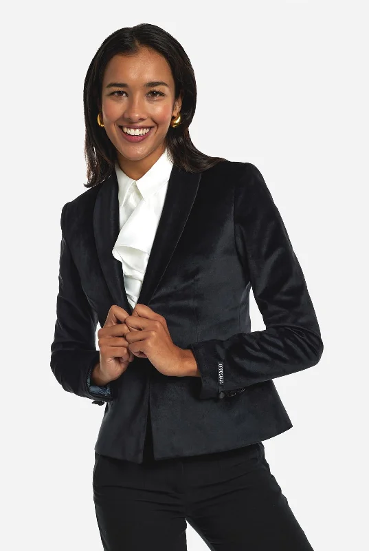 Womens Dinner Jacket - Black Dapper Women's Bow - adorned
