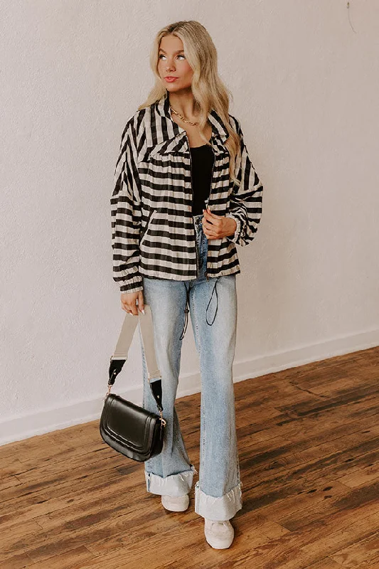 Maine Morning Stripe Lightweight Jacket Bold Women's Animal Print