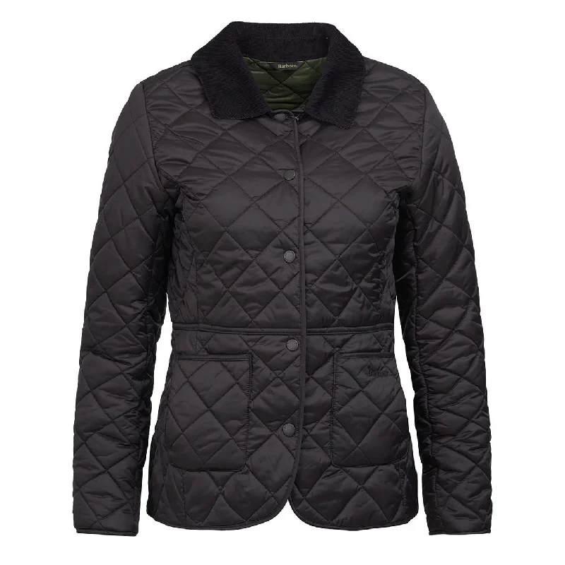 Barbour Womens Deveron Quilted Jacket Black / Olive Tough Women's Military - inspired