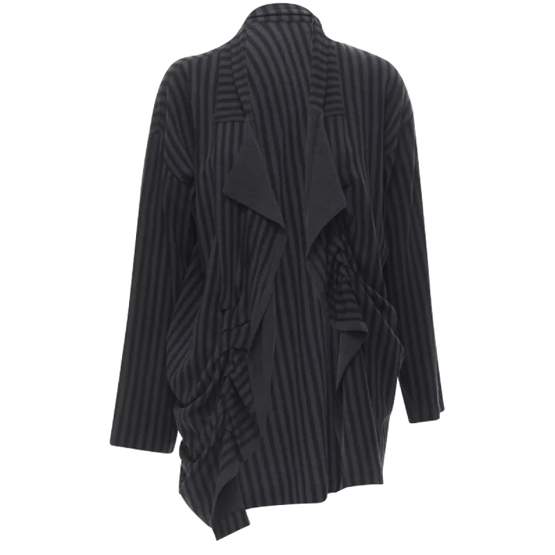 Comme Des Garcons striped wool draped jacket Polished Women's Silk