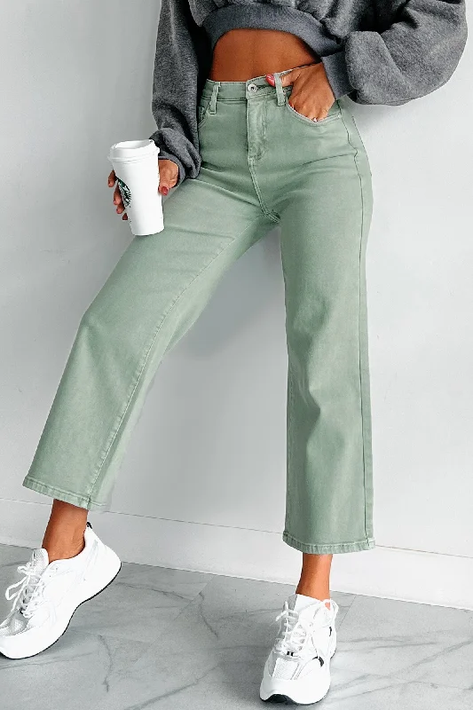 Cincinnati High Rise Tummy Control Special A Crop Jeans (Olive) Athletic Women's 