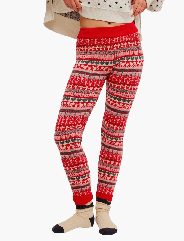 Falala Legging, Red Traditional Women's Wool