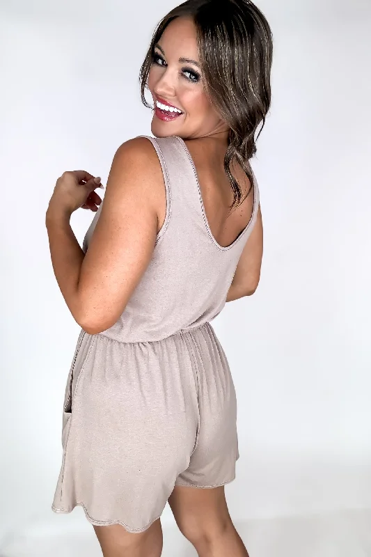Rest And Relax Mocha Romper Geometric