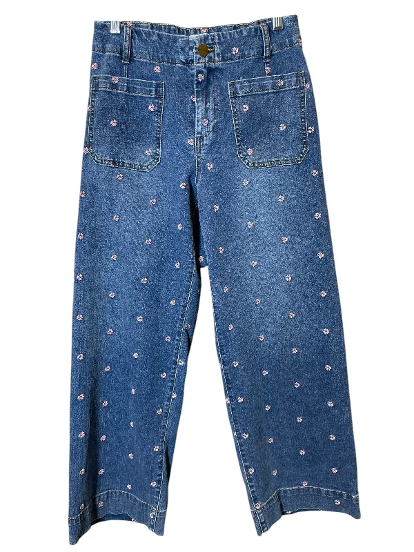 Jeans Wide Leg By Clothes Mentor In Floral Print, Size: 8 Youthful Women's Pop