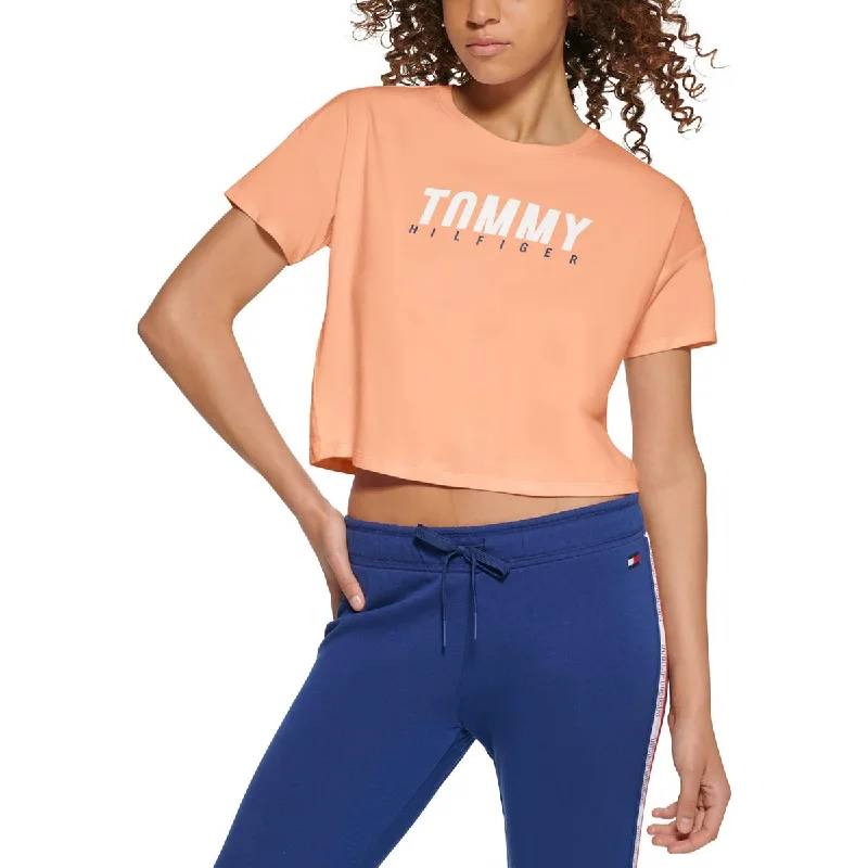 Tommy Hilfiger Sport Womens Logo Cropped T-Shirt European