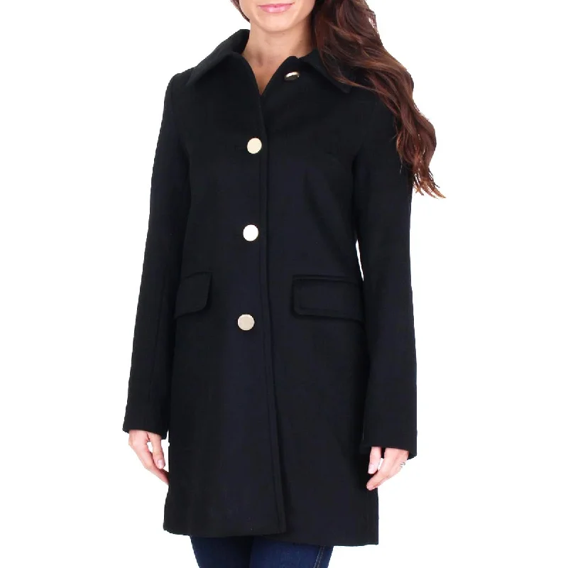 Tahari Sophia Women’s Wool Blend A-Line Button Up Coat Hip Women's Urban