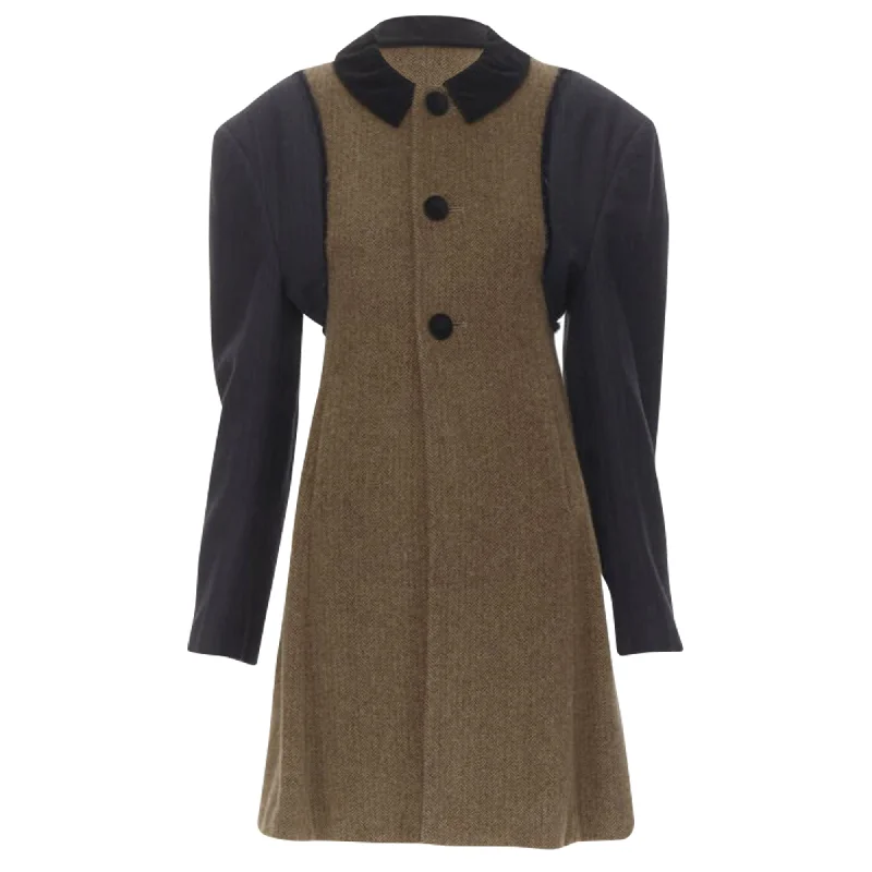 Comme Des Garcons herringbone reconstructed sleeve coat Monochromatic All - in - one Comme Des Garcons herringbone reconstructed sleeve coat Monochromatic All - in - one