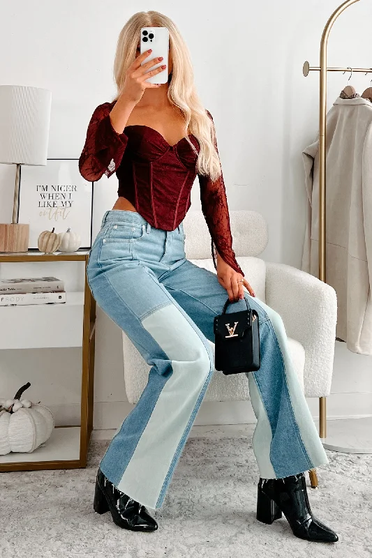 Fueled By Art High Rise Colorblock Jeans (Denim Multi) Confident Women's Power