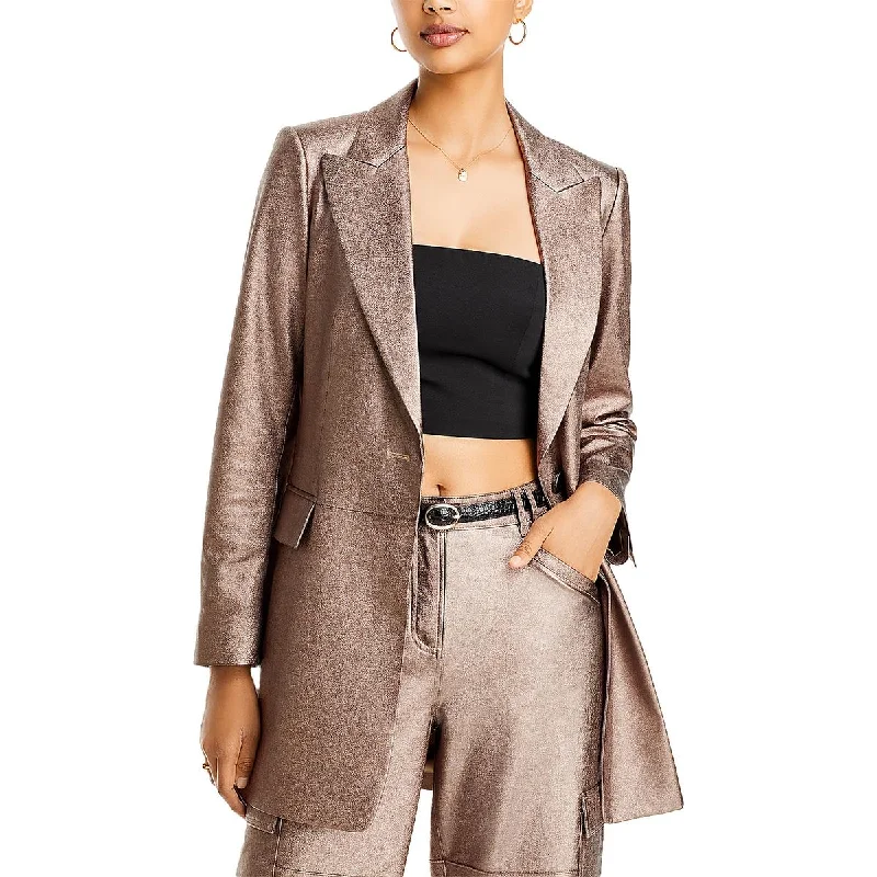 Kobi Halperin Womens Shimmer Evening One-Button Blazer Confident Women's Power