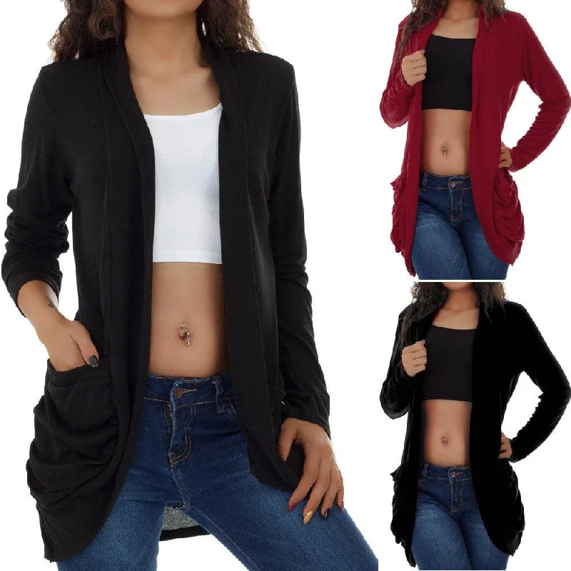 RAE’S RUCHED CARDIGAN Classic Women's Pin - striped