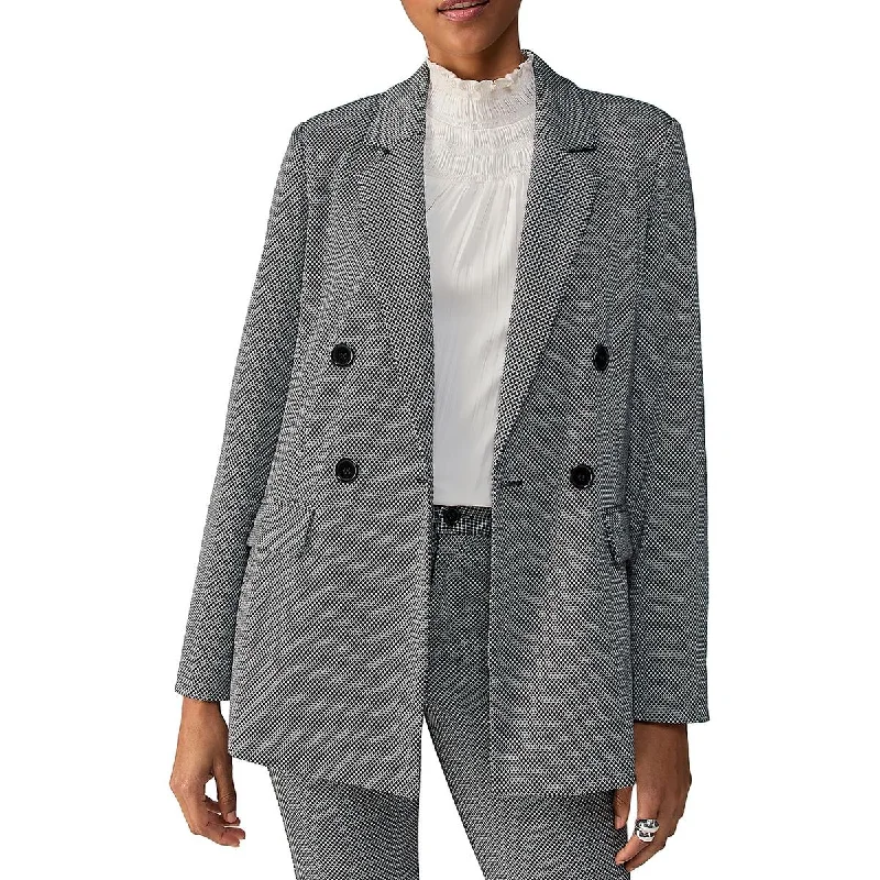 Sanctuary Womens Keaton Printed Notch Collar Double-Breasted Blazer Bold Women's Animal Print
