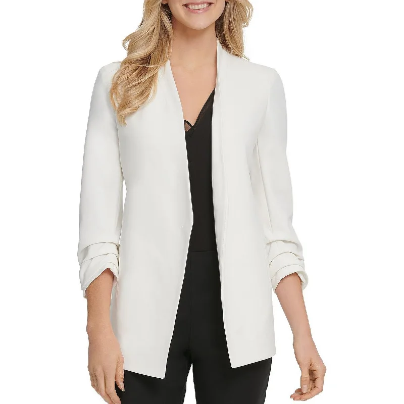 DKNY Womens Crepe Long Sleeves Open-Front Blazer Stylish Women's Neon
