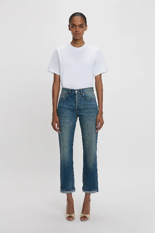 Exclusive Victoria Relaxed Jean In Mid Blue Feminine Women's Soft 