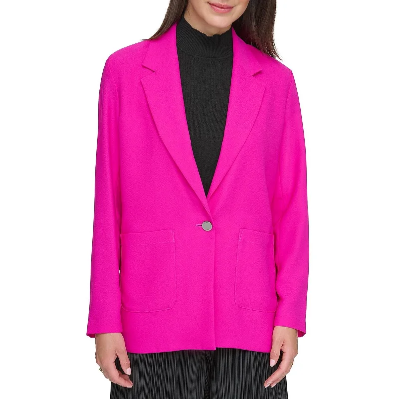 DKNY Womens Solid Business One-Button Blazer Vacation