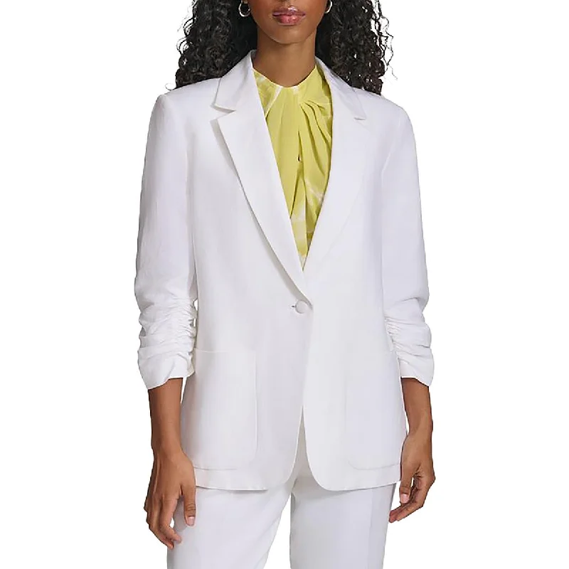 Calvin Klein Womens Collared Office Wear One-Button Blazer Sporty Women's Athleisure 