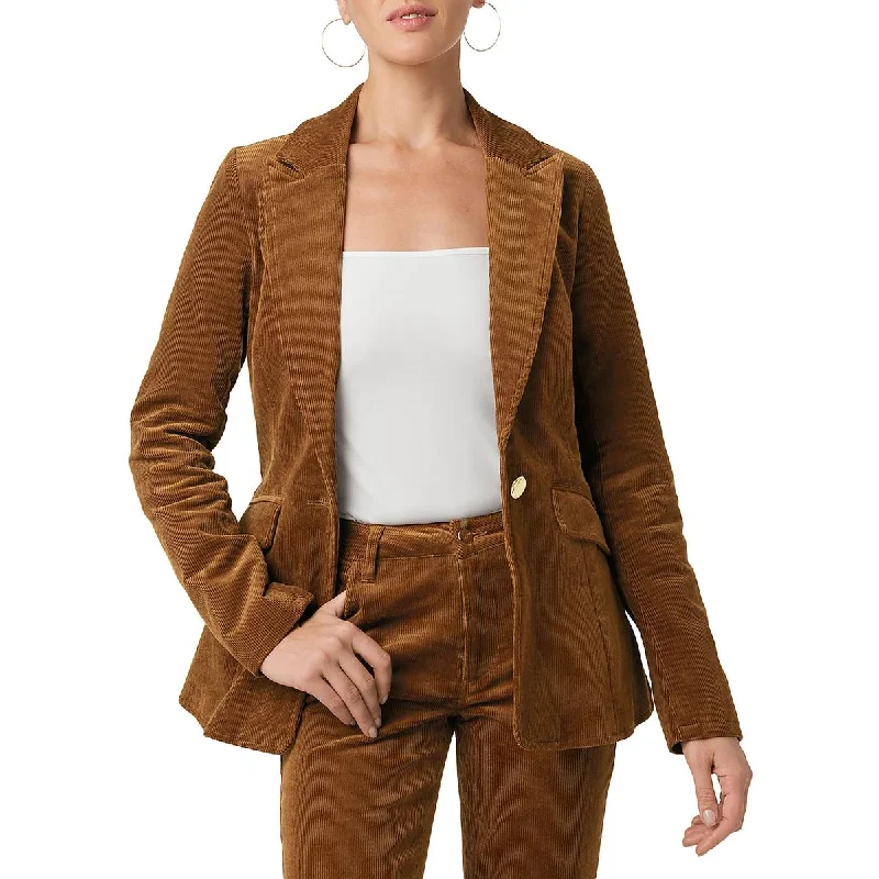 Joe's Womens Collar Pocket One-Button Blazer Polished Women's Silk