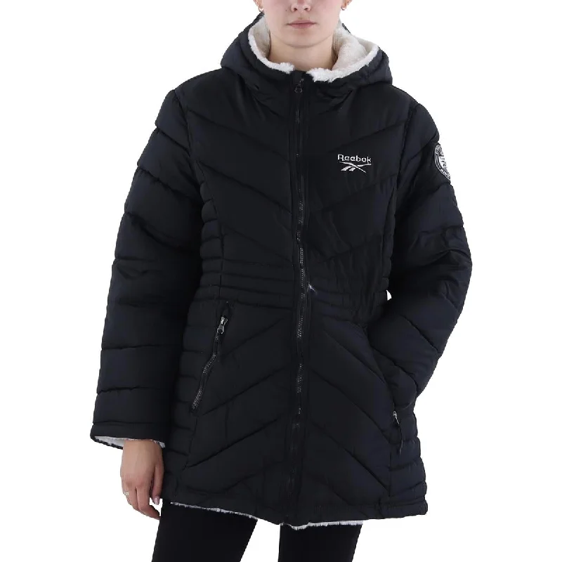 Reebok Womens Insulated Faux Fur Lined Puffer Jacket Street