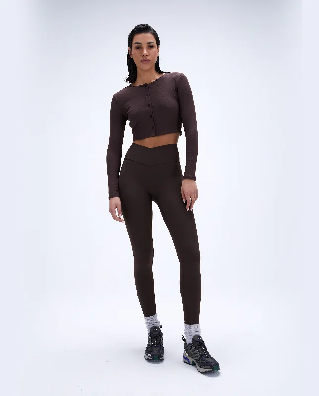 Ultimate Wrap Over Leggings - Coffee Bean Gym
