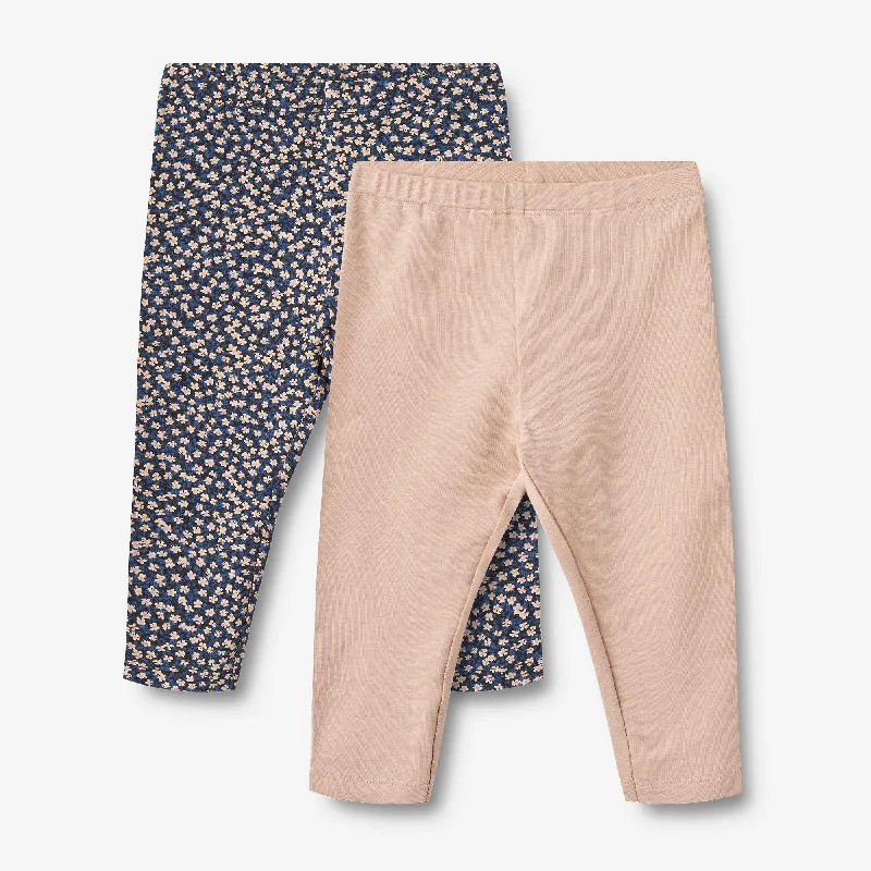 2-pack Leggings Jules| Baby - blue flowers Vacation