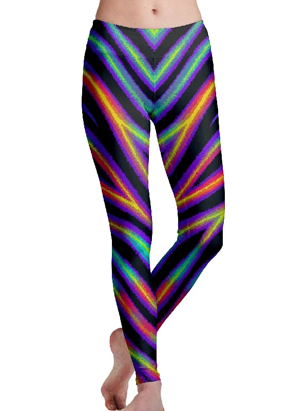 Tiger Stripes (Colorful) Leggings Athletic Women's 