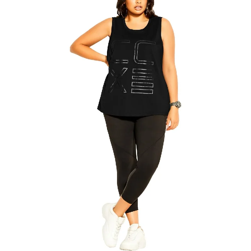 CCX Womens Plus Logo Cotton Tank Top Disco