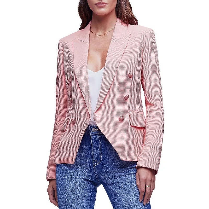 L'Agence Womens Kenzie Office Career Double-Breasted Blazer Monochromatic Office Style