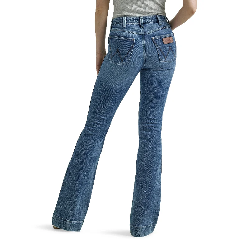 Wrangler Women's Retro Bailey High Rise Trouser Jean, Bessie Edgy Women's Punk