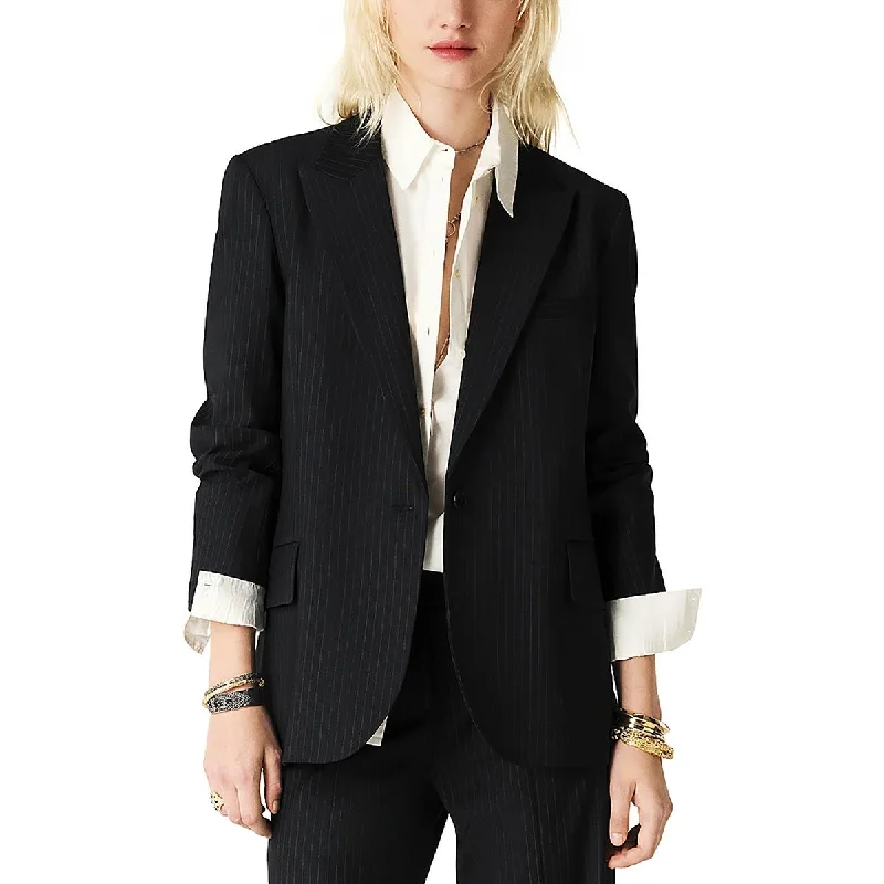 BA & SH Womens Payne Wool Blend Suit Separate One-Button Blazer Sporty Women's Tennis
