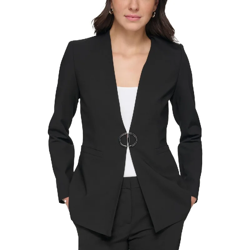 DKNY Womens Petites Suit Separate Work Wear Collarless Blazer Australian Beach