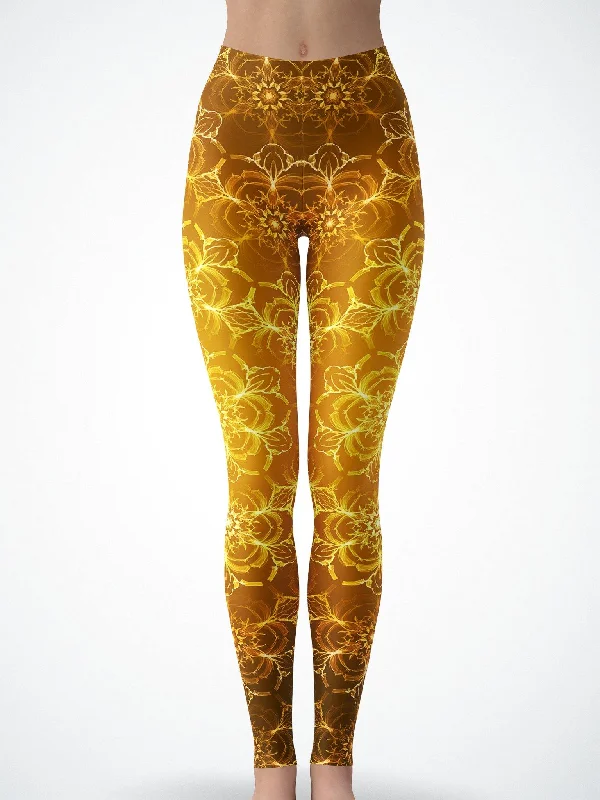 Golden Lotus Tights Cozy Women's Winter