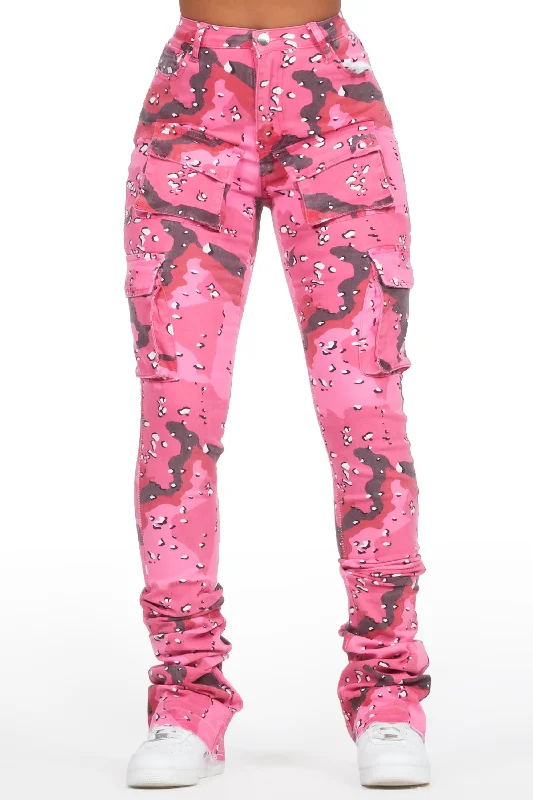 Noor Pink Camo Cargo Super Stacked Jean Cool Women's Skate