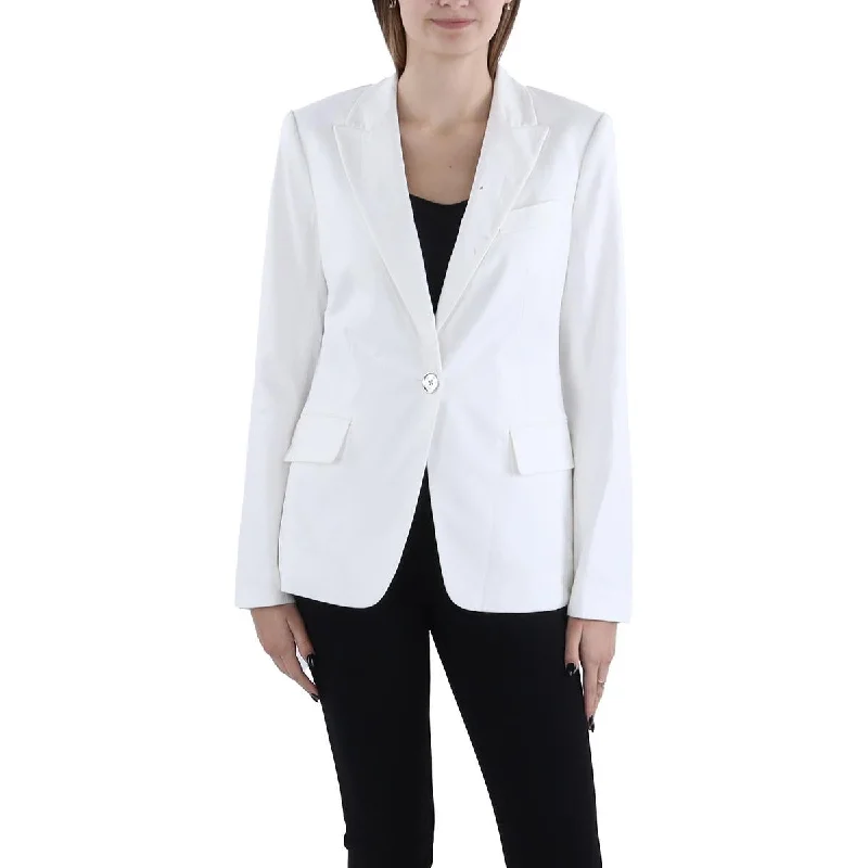 MICHAEL Michael Kors Womens Linen Blend Suit Separate One-Button Blazer Modern Women's Tech