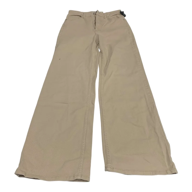 Jeans Wide Leg By Divided In Cream Denim, Size: 4 Athletic Women's High - 