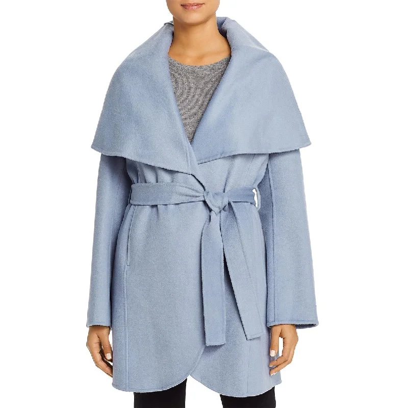 Tahari Womens Marilyn Wool Blend Winter Wrap Coat British Gentlewoman Style