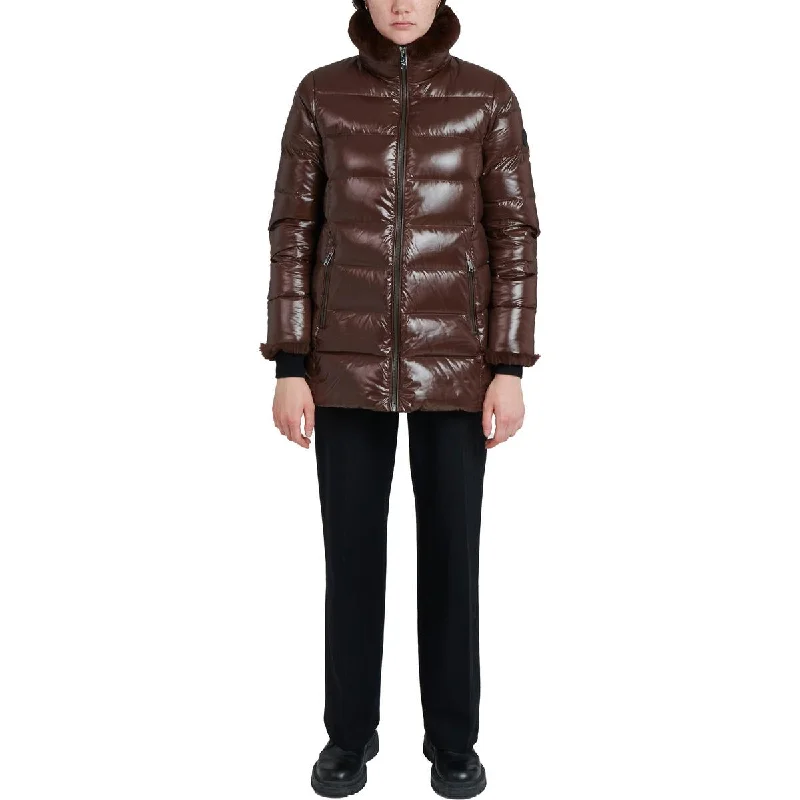 The Recycled Planet Womens Insulated Faux Fur Puffer Jacket Modern Women's 