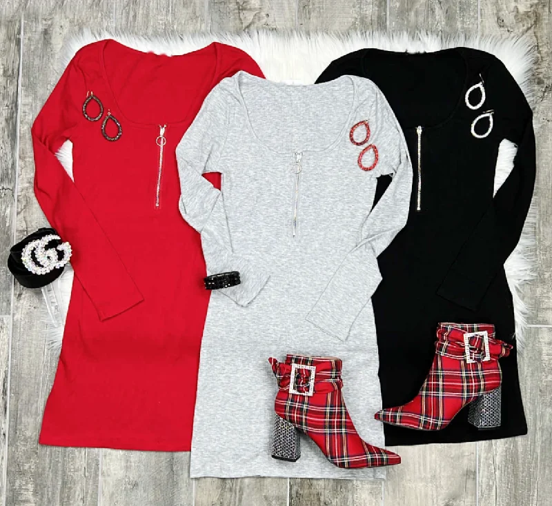 Maybe It Was Love Zip Dress - Multiple Colors Compression