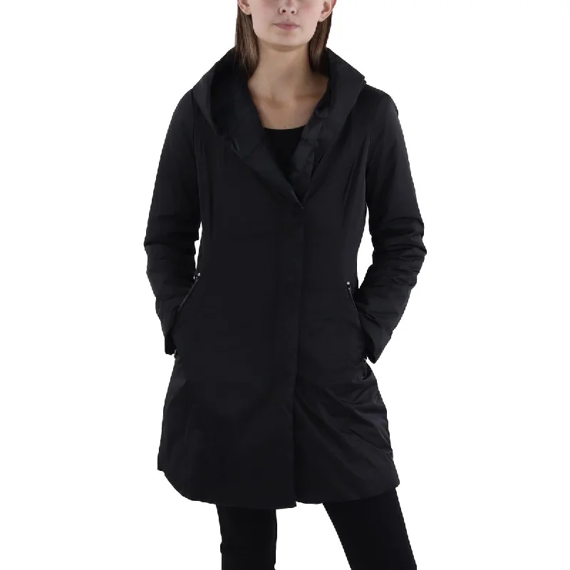 Tahari Womens Insulated Asymmetric Raincoat Feminine Women's Style 