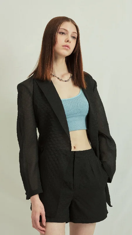Sheer Blazer Artistic Women's Hand - painted