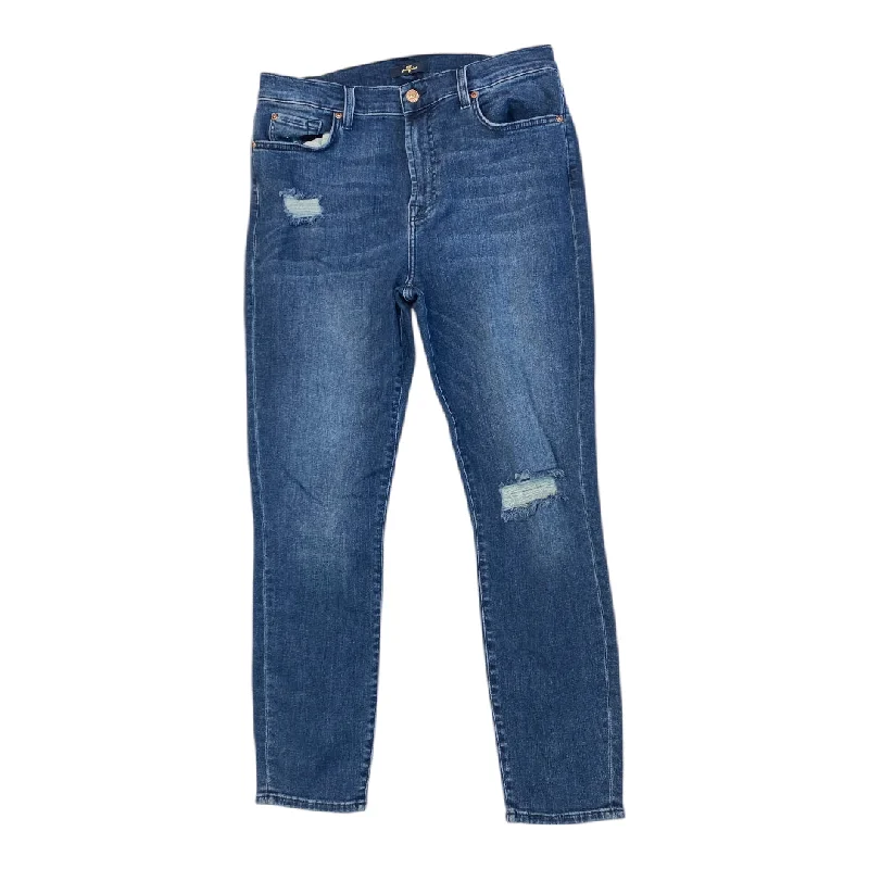 Jeans Skinny By 7 For All Mankind In Blue Denim, Size: 12 garde